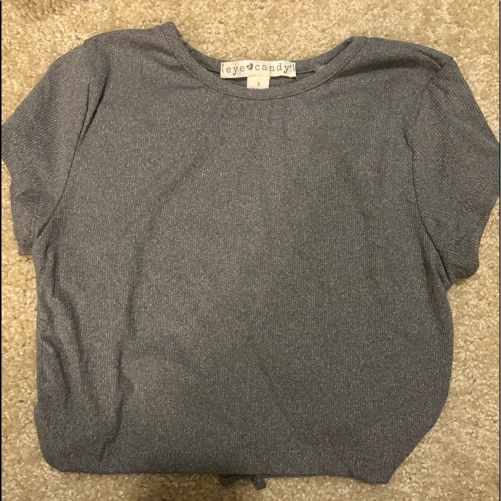 Ribbed open back crop top